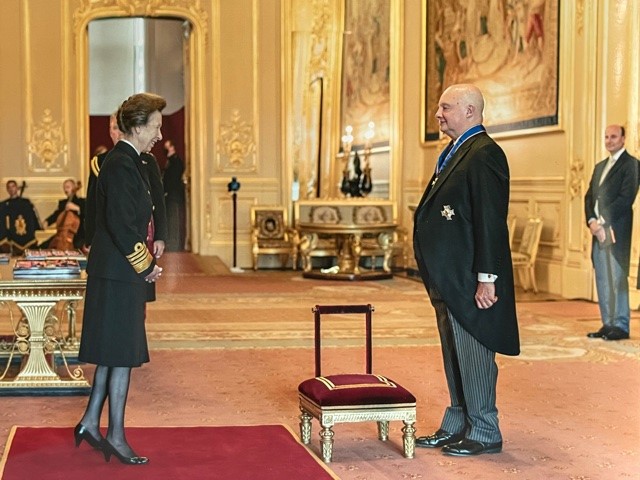 The Princess Royal knighting Sir Warren Smith at Windsor Castle